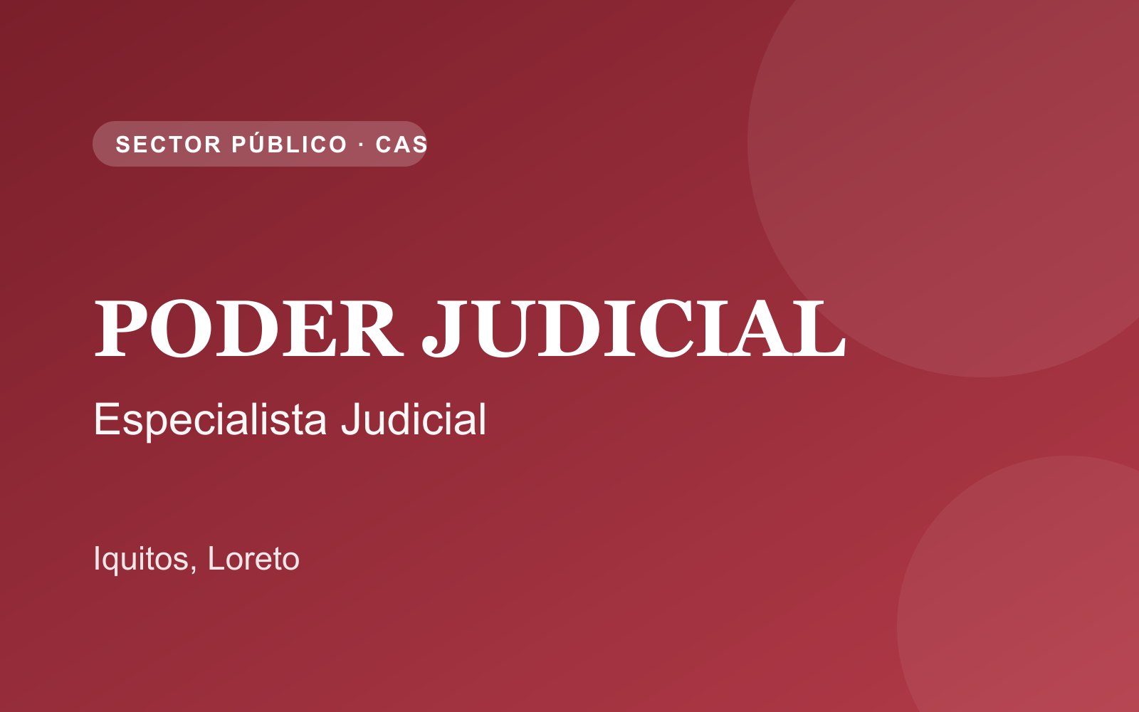 Poder Judicial, Especialista Judicial