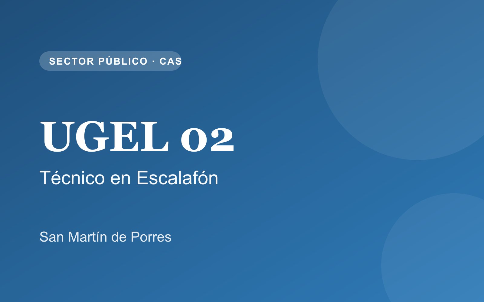 UGEL 02, Técnico en Escalafón