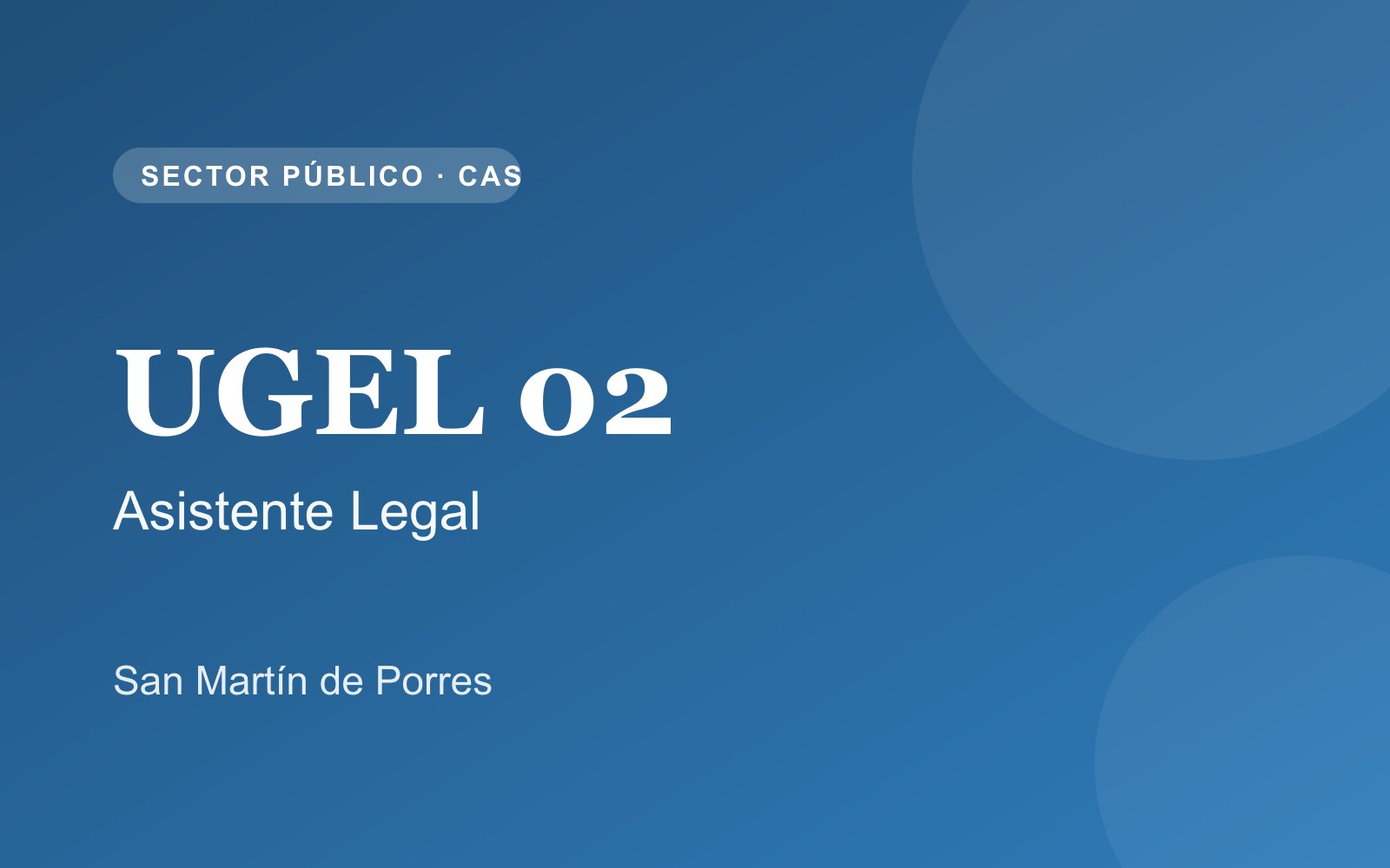 UGEL 02, Asistente Legal