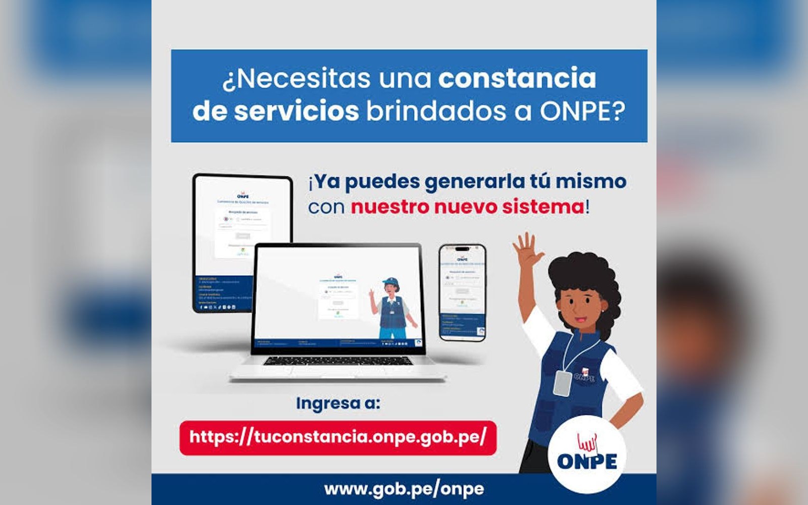 Constancia de trabajo ONPE, INEI y JNE
